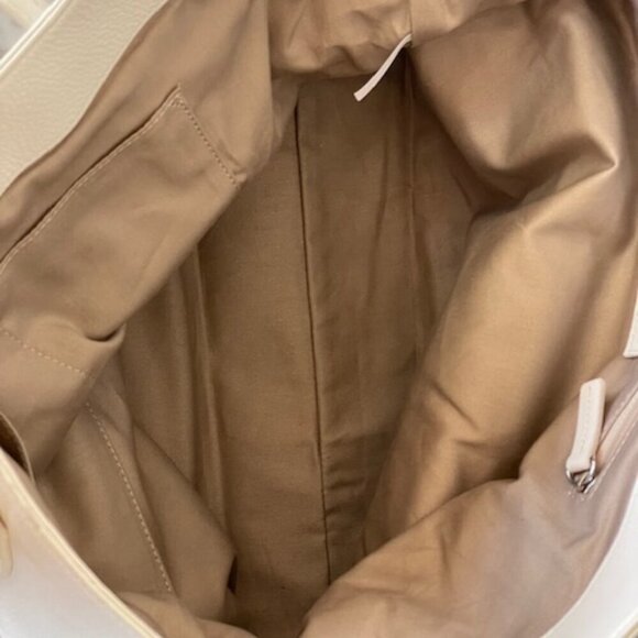 TALBOTS Leather White Silver Large Tote Bag NWOT - Picture 8 of 16